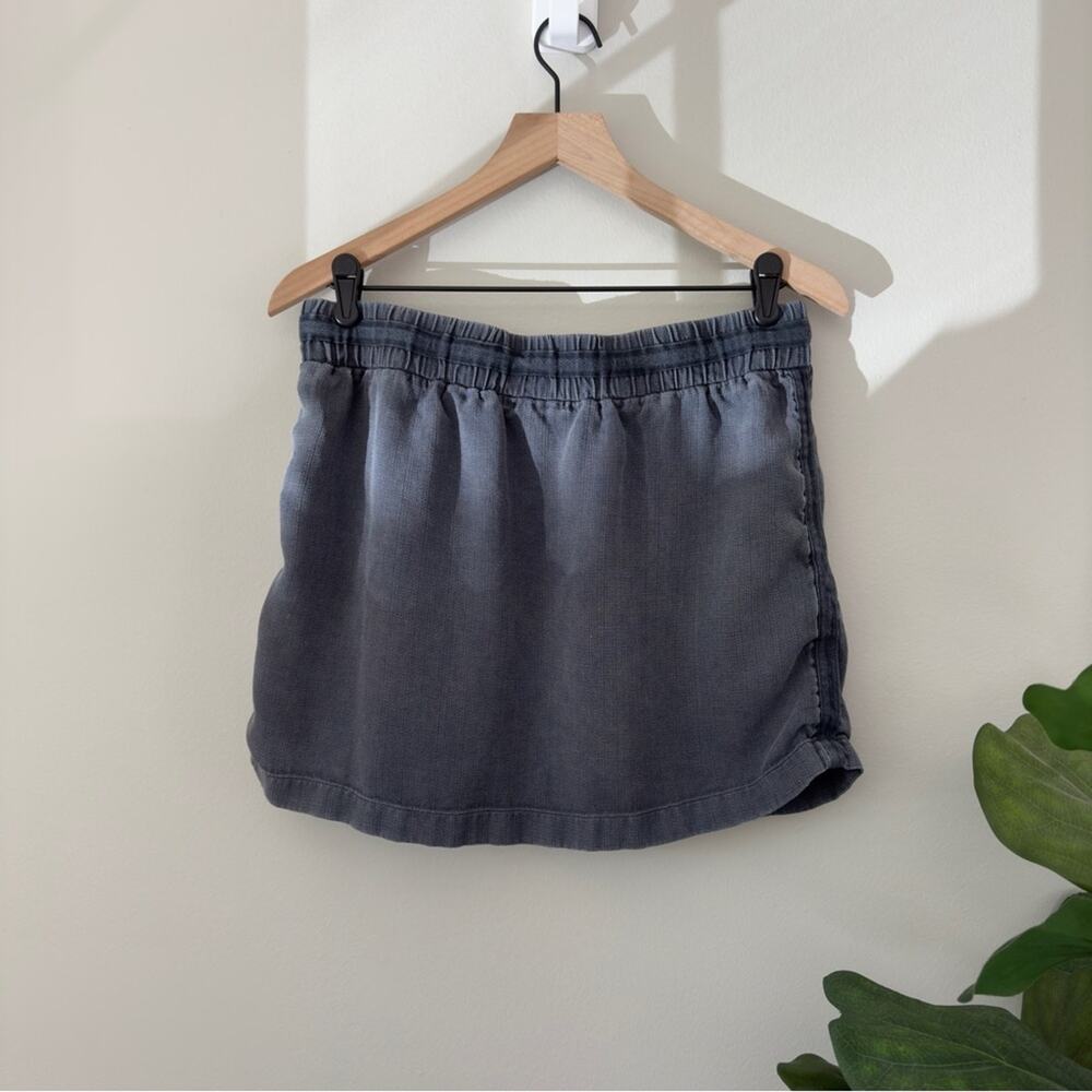 Anthropologie Cloth & Stone Adjustable Tie Waist Skirt 100% Tencel Lyocell Mini - Picture 2 of 5